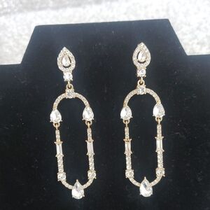 Elegant Gold and Silver Drop Earrings